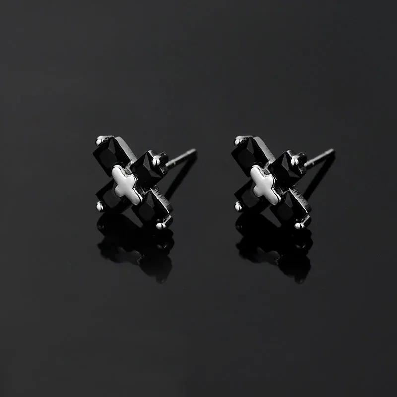 Wholesale Diamond Cross Male Earrings