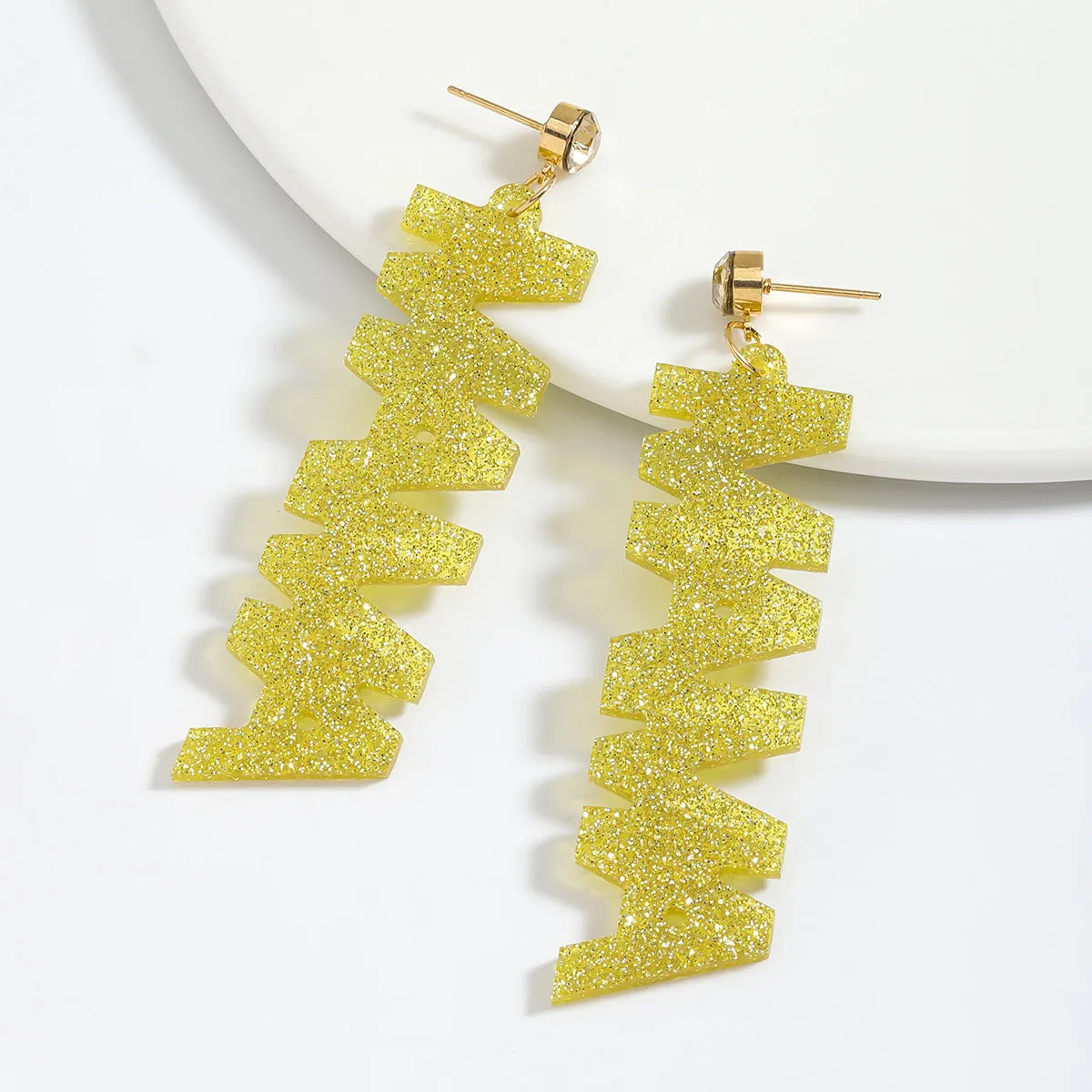 Wholesale Diamond letter link earrings
