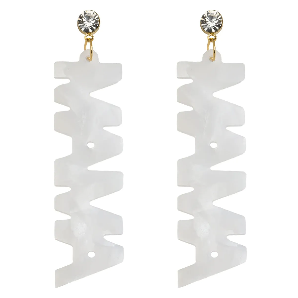 Wholesale Diamond letter link earrings