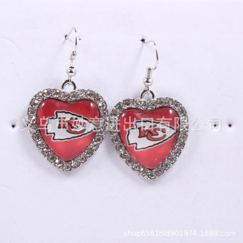 Wholesale Diamond Peach Dot  Logo Earrings