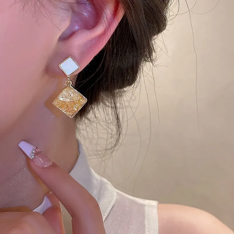Wholesale Diamond Quicksand Gradient Color Non-pierced Ear Clip Earrings