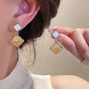 Wholesale Diamond Quicksand Gradient Color Non-pierced Ear Clip Earrings