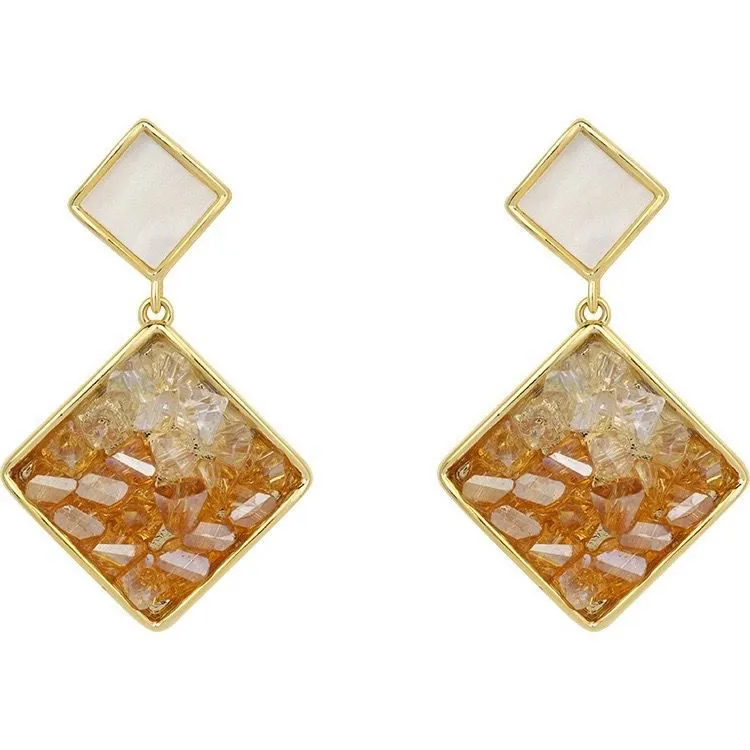 Wholesale Diamond Quicksand Gradient Color Non-pierced Ear Clip Earrings