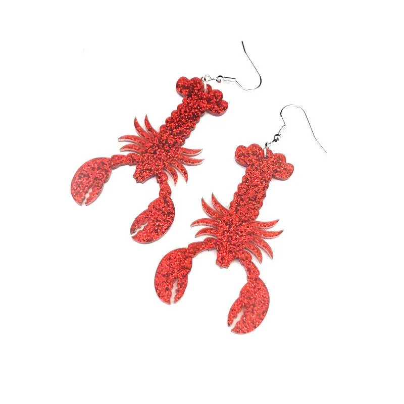Wholesale Dinosaur Lobster Crab Goldfish Octopus Shark Frog Bee Parrot Koala Acrylic Earrings