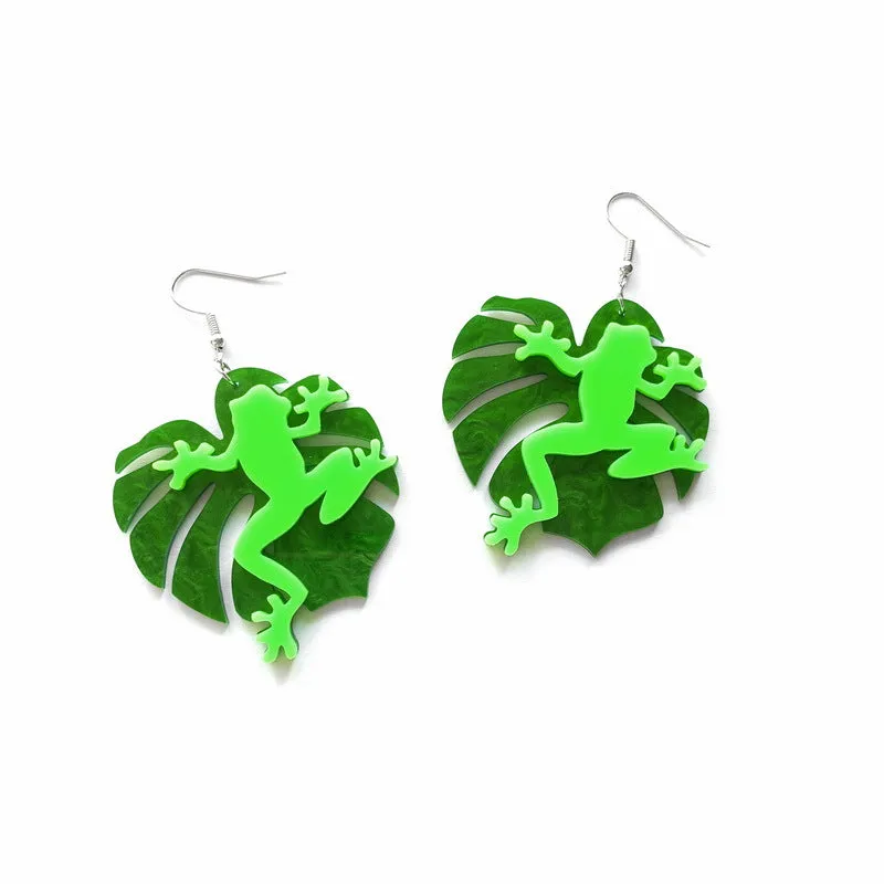 Wholesale Dinosaur Lobster Crab Goldfish Octopus Shark Frog Bee Parrot Koala Acrylic Earrings
