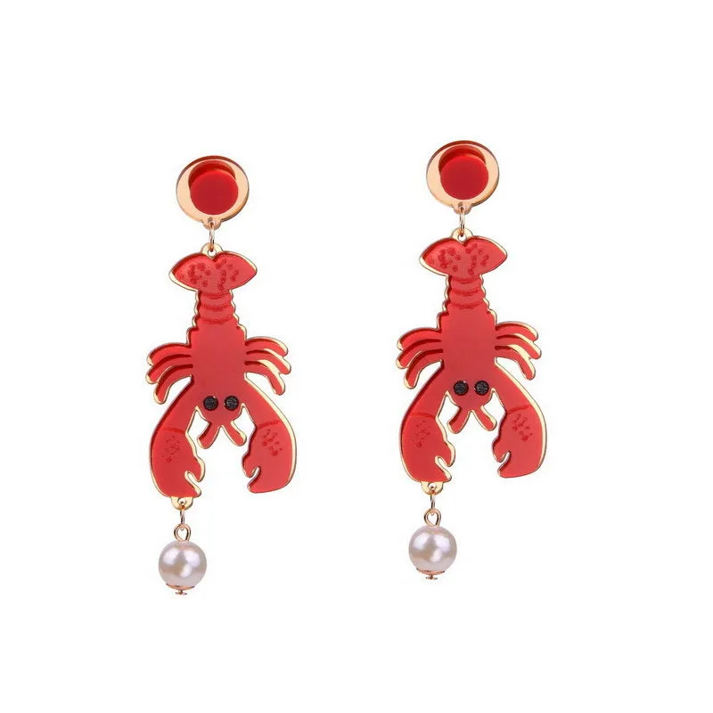 Wholesale Dinosaur Lobster Crab Goldfish Octopus Shark Frog Bee Parrot Koala Acrylic Earrings