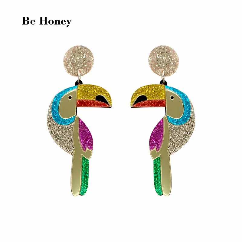 Wholesale Dinosaur Lobster Crab Goldfish Octopus Shark Frog Bee Parrot Koala Acrylic Earrings