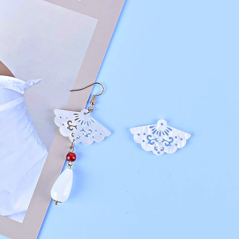 Wholesale DIY Jewelry Accessories Acetate Hollow Fan Token Hairpin Imitation Shell Earrings
