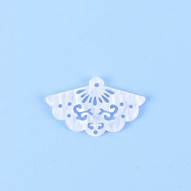 Wholesale DIY Jewelry Accessories Acetate Hollow Fan Token Hairpin Imitation Shell Earrings