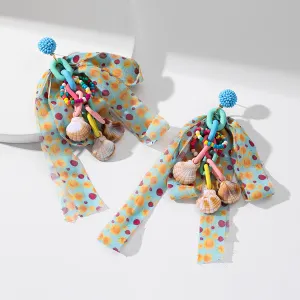 Wholesale Dopamine bow rice beads earrings sweet fashion atmosphere sense tassel earrings summer vacation wind earrings