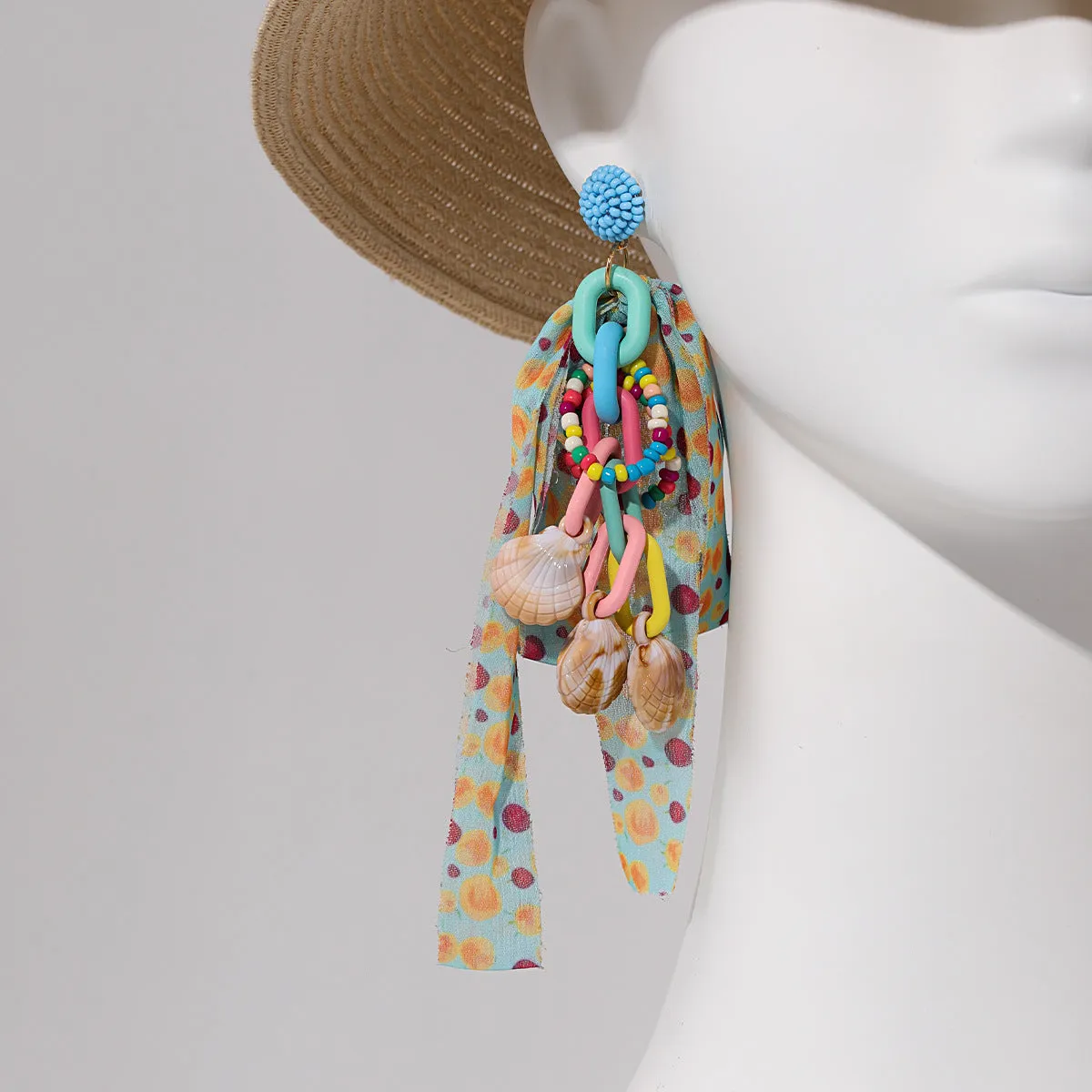 Wholesale Dopamine bow rice beads earrings sweet fashion atmosphere sense tassel earrings summer vacation wind earrings