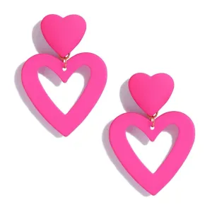Wholesale Double Heart Earrings Pendant Heart Earrings Women Love Heart Pendant Earrings Valentine's Day Gift