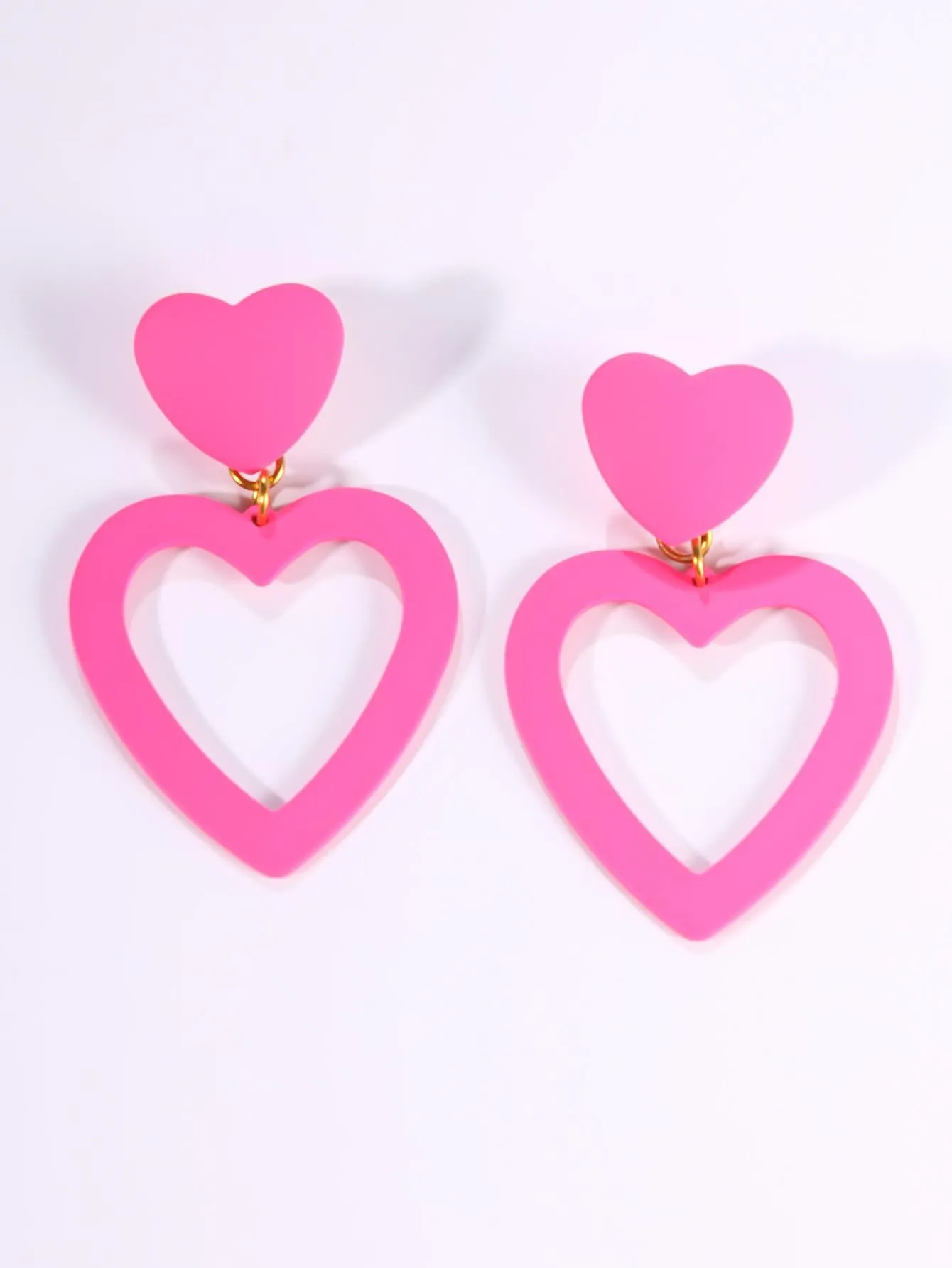 Wholesale Double Heart Earrings Pendant Heart Earrings Women Love Heart Pendant Earrings Valentine's Day Gift
