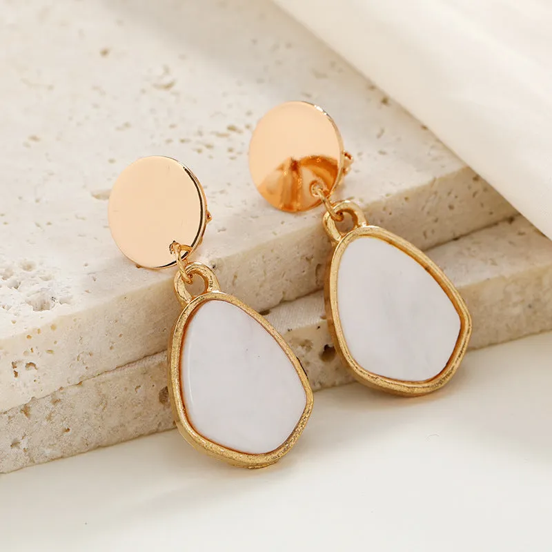 Wholesale Drop-shaped Geometric Disc Metal Clip Earrings