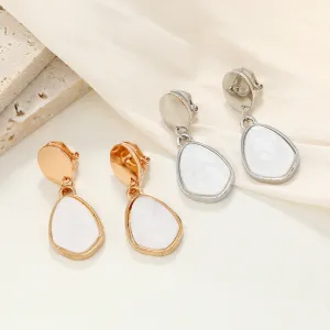 Wholesale Drop-shaped Geometric Disc Metal Clip Earrings