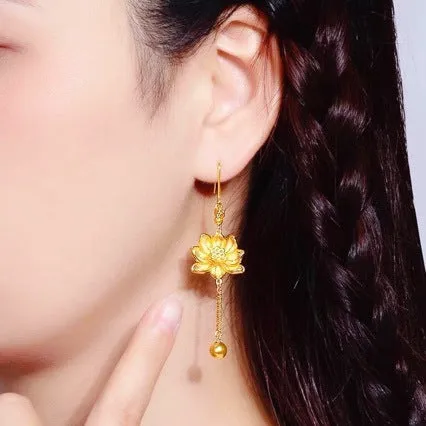 Wholesale Earrings in Sasha Gold for One Hundred Years Good Wedding Antique Gold-plated Earrings Valentine's Day Gift for Girlfriend