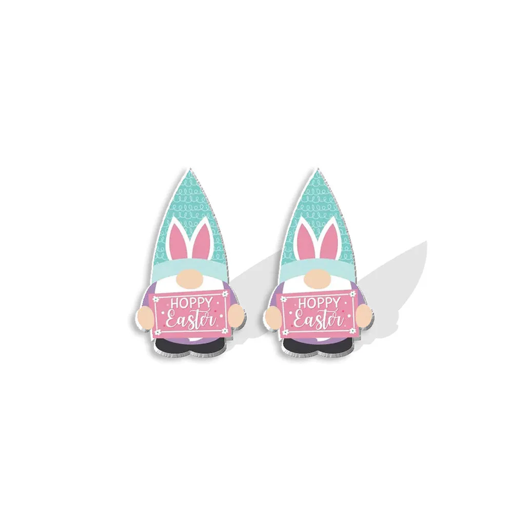 Wholesale Easter Dwarf Rabbit Carrots Plastic Earrings