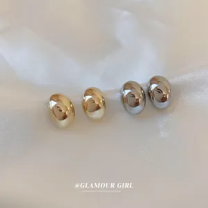 Wholesale Electroplated Bean Metal Earrings