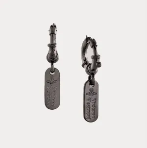 Wholesale Empress Dowager Punk Style Square Hangtag Saturn Letter Earrings Unisex Ear Ring Earrings for Men and Women Tanabata Gift