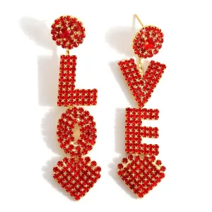 Wholesale Europe and the United States cross-border decorative personality flash diamond love earrings versatile fashion design sense earrings earrings Valentine's Day jewelry