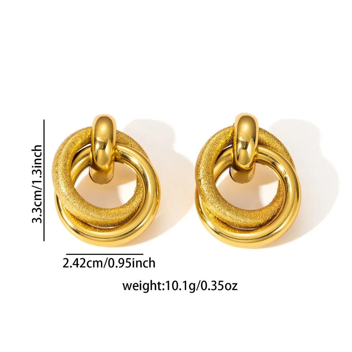 Wholesale Europe and the United States cross-border hot sale titanium steel solid smooth earrings high-end autumn and winter earrings light luxury niche female earrings earrings earbuckle