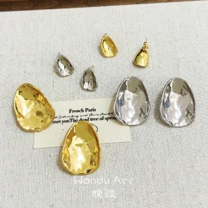 Wholesale European and American retro Valentine's Day metal earrings 925 sterling silver cold style handmade texture silver gold earrings