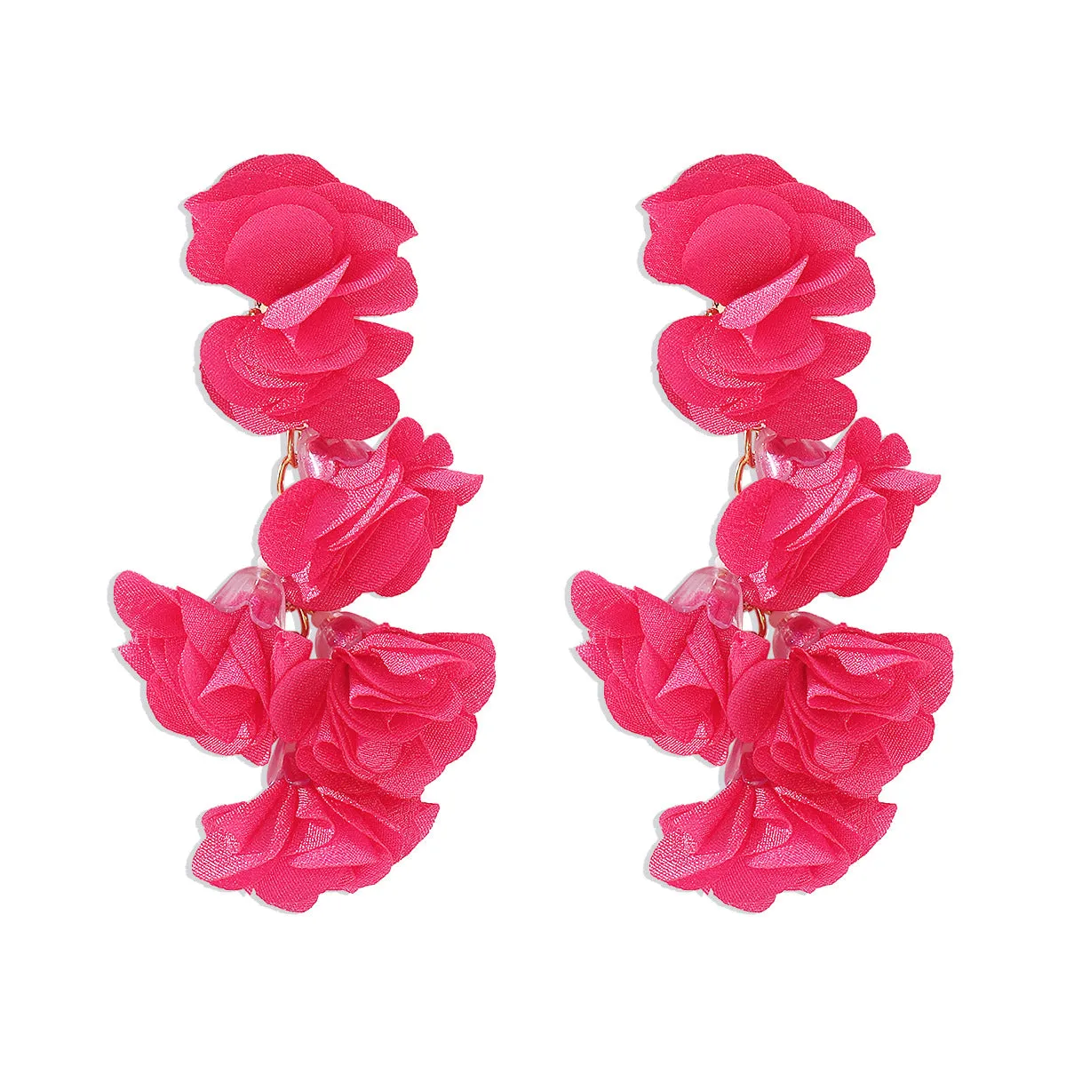 Wholesale Exaggerated Bohemian Colorful Flower Tassel Earrings