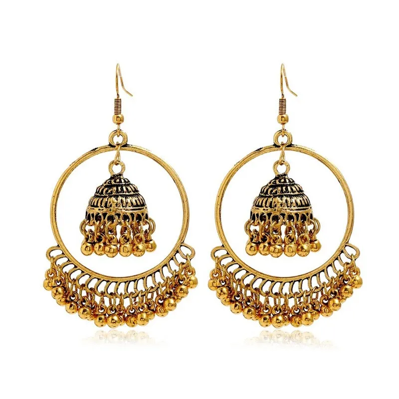 Wholesale Exaggerated Fashion Retro Personality Tassel Ethnic Style Personalized Earrings