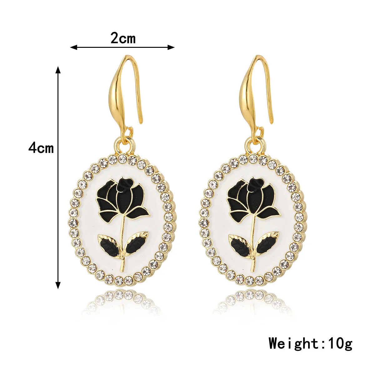 Wholesale Exaggerated Flower Rose High-end Small Fragrance Style Metal Earrings