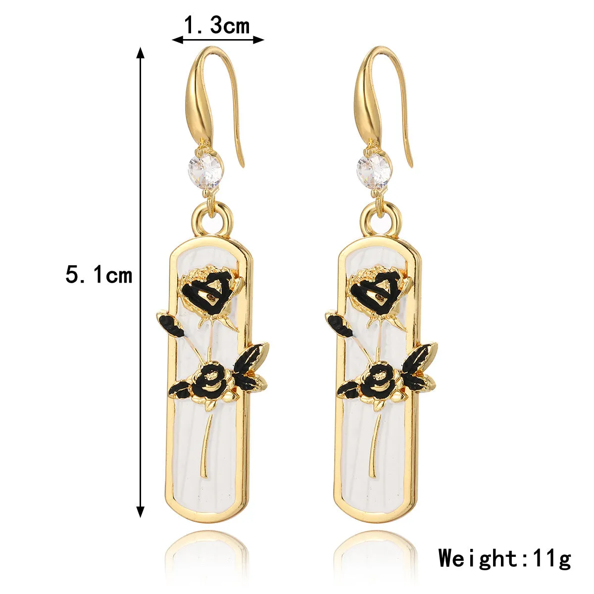 Wholesale Exaggerated Flower Rose High-end Small Fragrance Style Metal Earrings