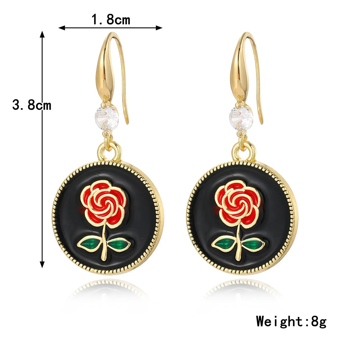 Wholesale Exaggerated Flower Rose High-end Small Fragrance Style Metal Earrings