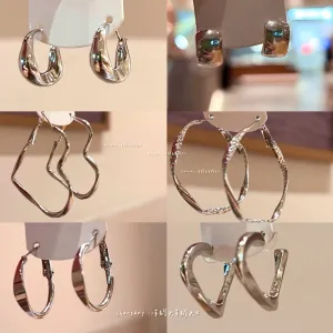 Wholesale Exaggerated glossy metal circle earrings