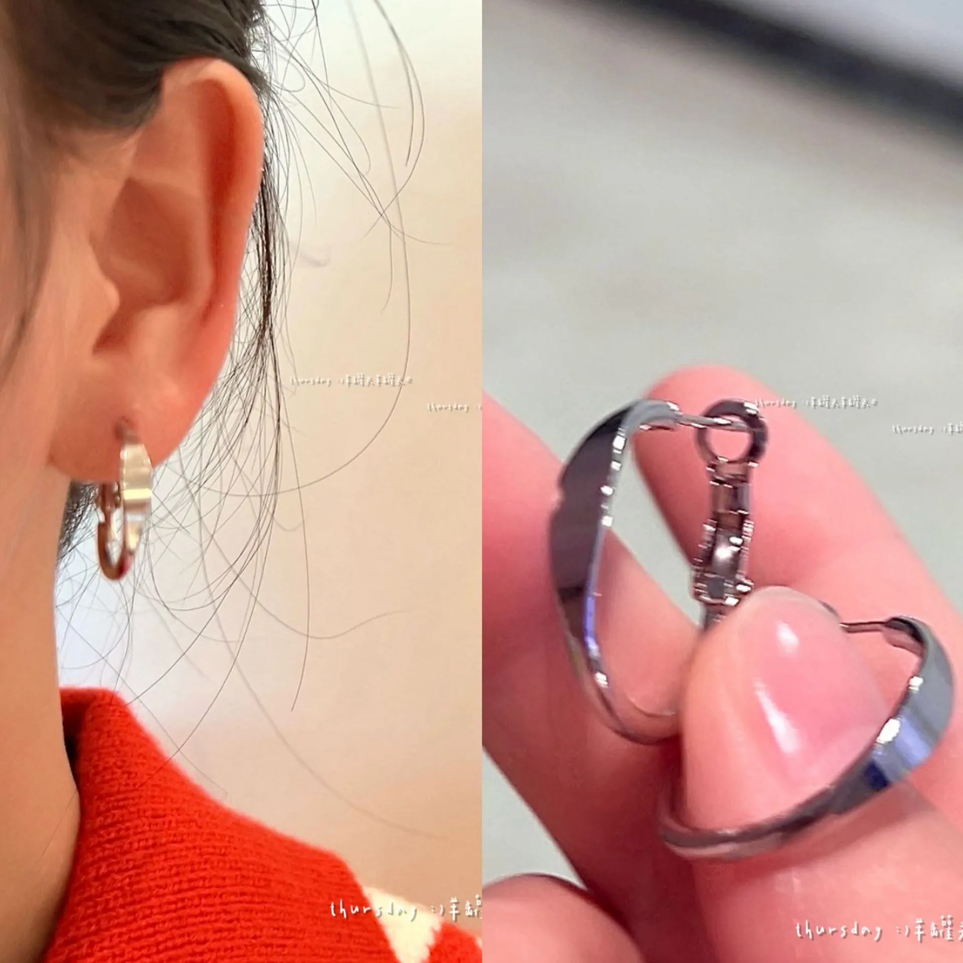 Wholesale Exaggerated glossy metal circle earrings
