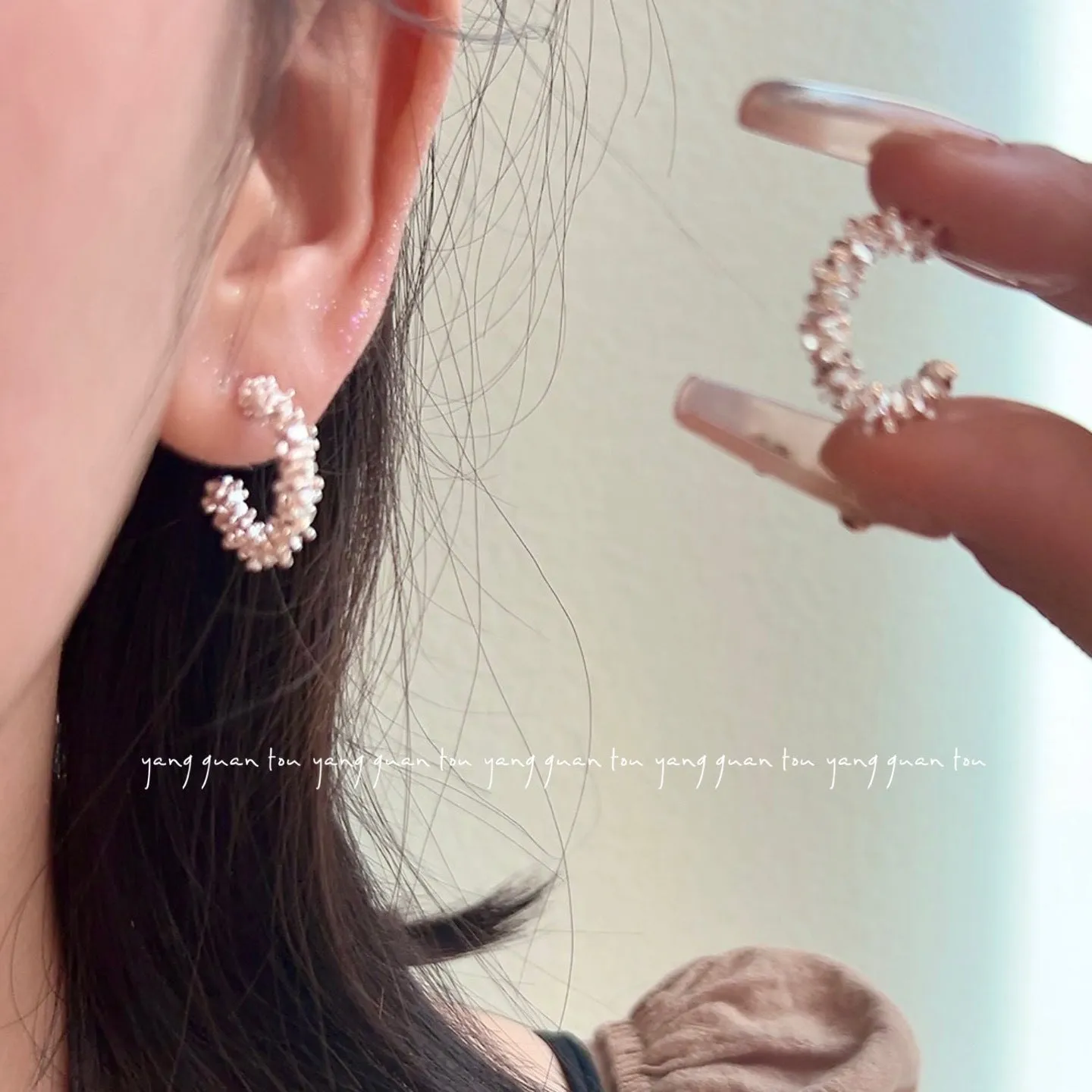 Wholesale Exaggerated glossy metal circle earrings