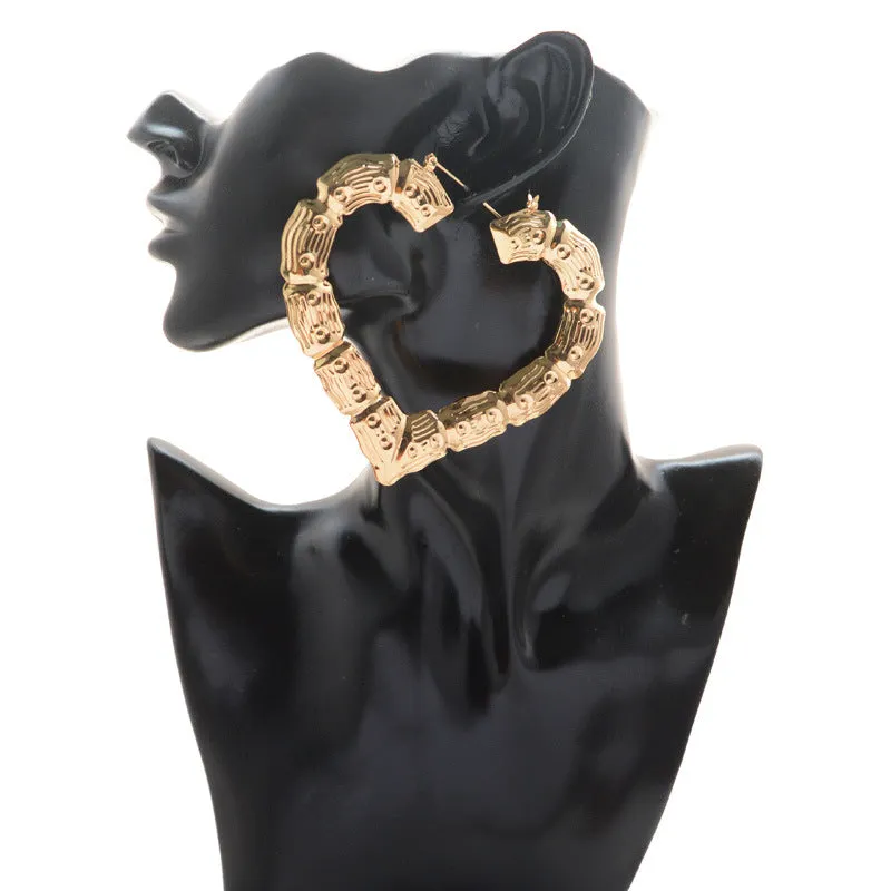 Wholesale Exaggerated Gold Hoop Drop Earrings