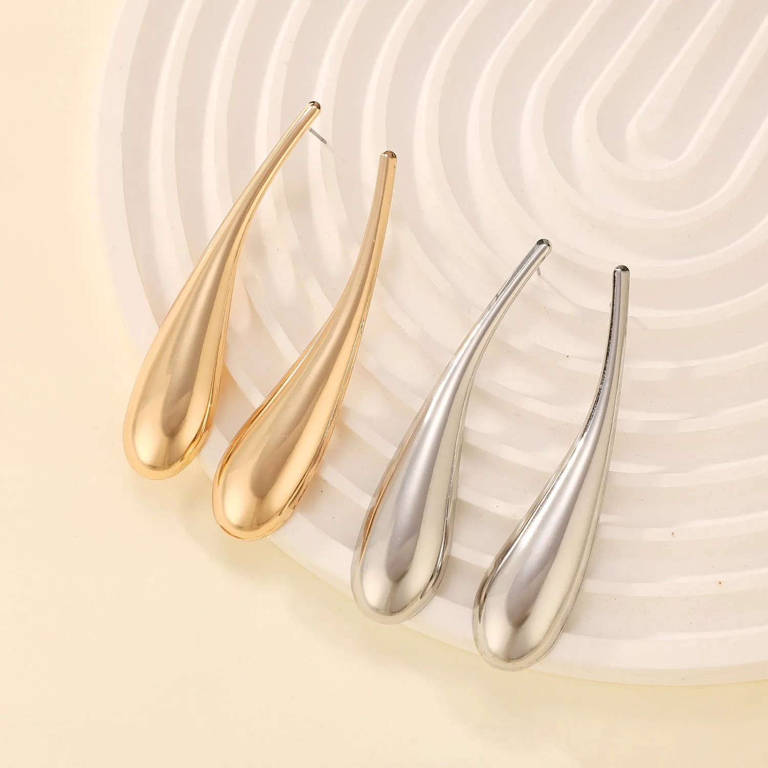 Wholesale Exaggerated Punk Style Big Water Drop Fashion Earrings