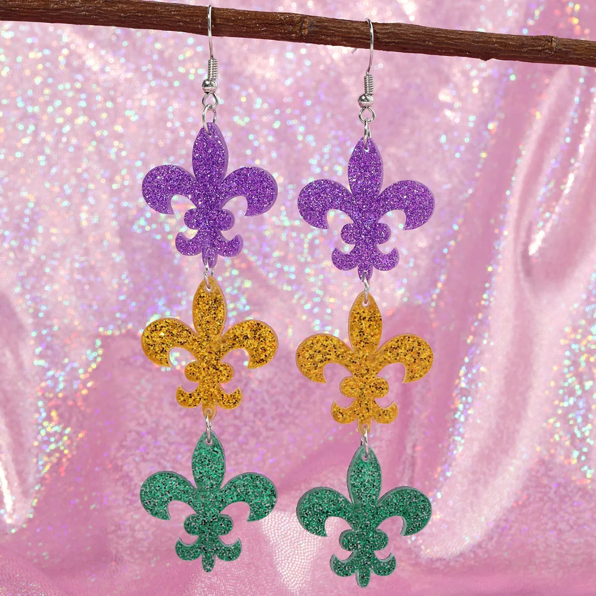 Wholesale Explosions Carnival Lobster Mask Crown Tri-color Acrylic Earrings Women's Earrings