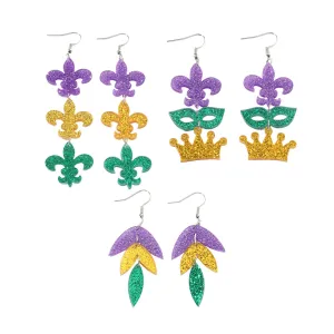 Wholesale Explosions Carnival Lobster Mask Crown Tri-color Acrylic Earrings Women's Earrings