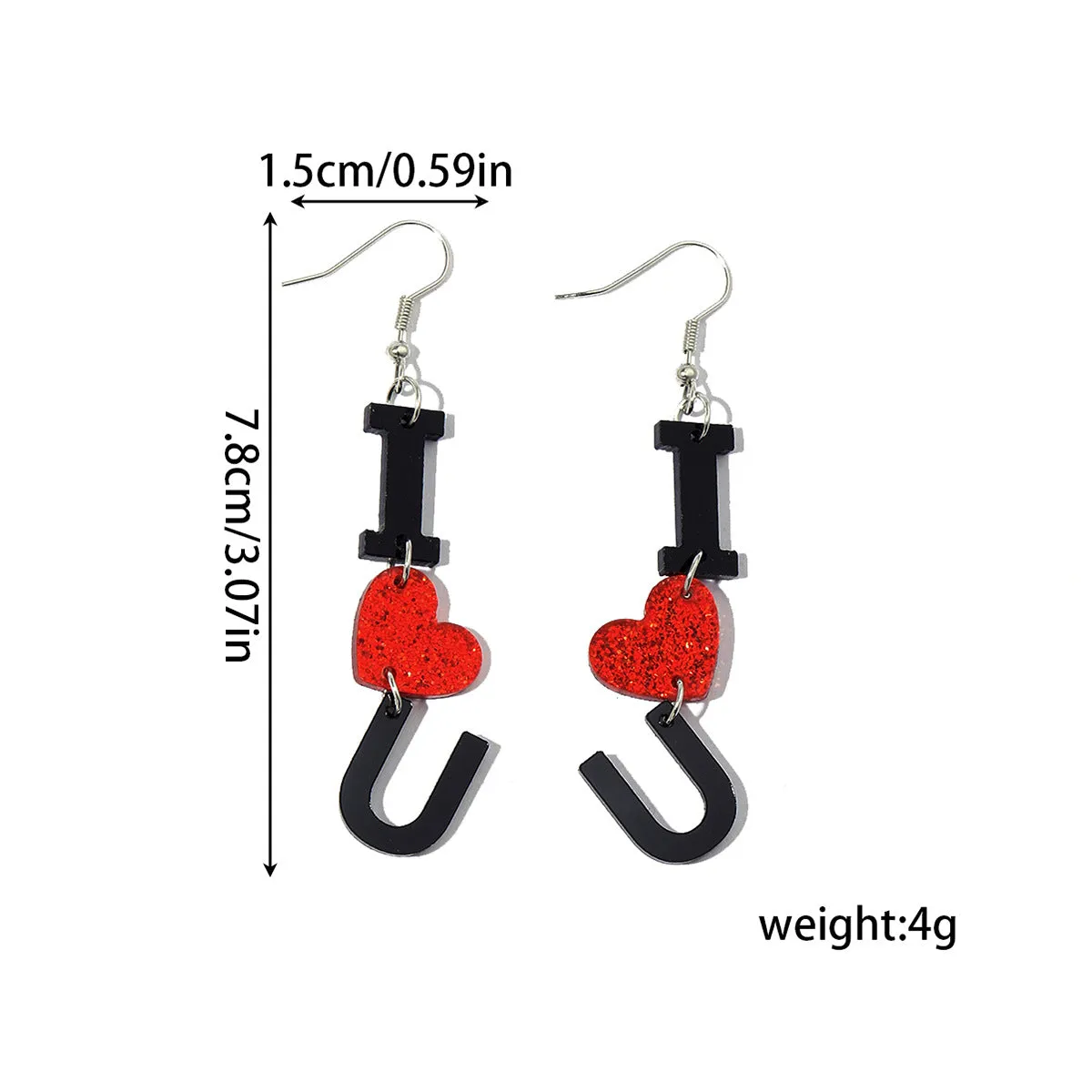 Wholesale Explosions Valentine's Day Series Earrings Bear ECG Envelope Acrylic Valentine's Day Earrings for Women