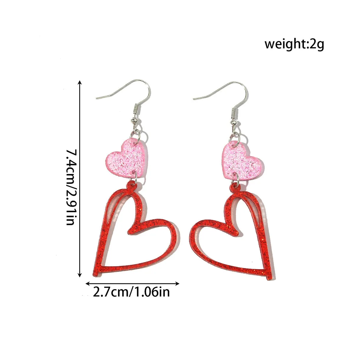 Wholesale Explosions Valentine's Day Series Earrings Bear ECG Envelope Acrylic Valentine's Day Earrings for Women