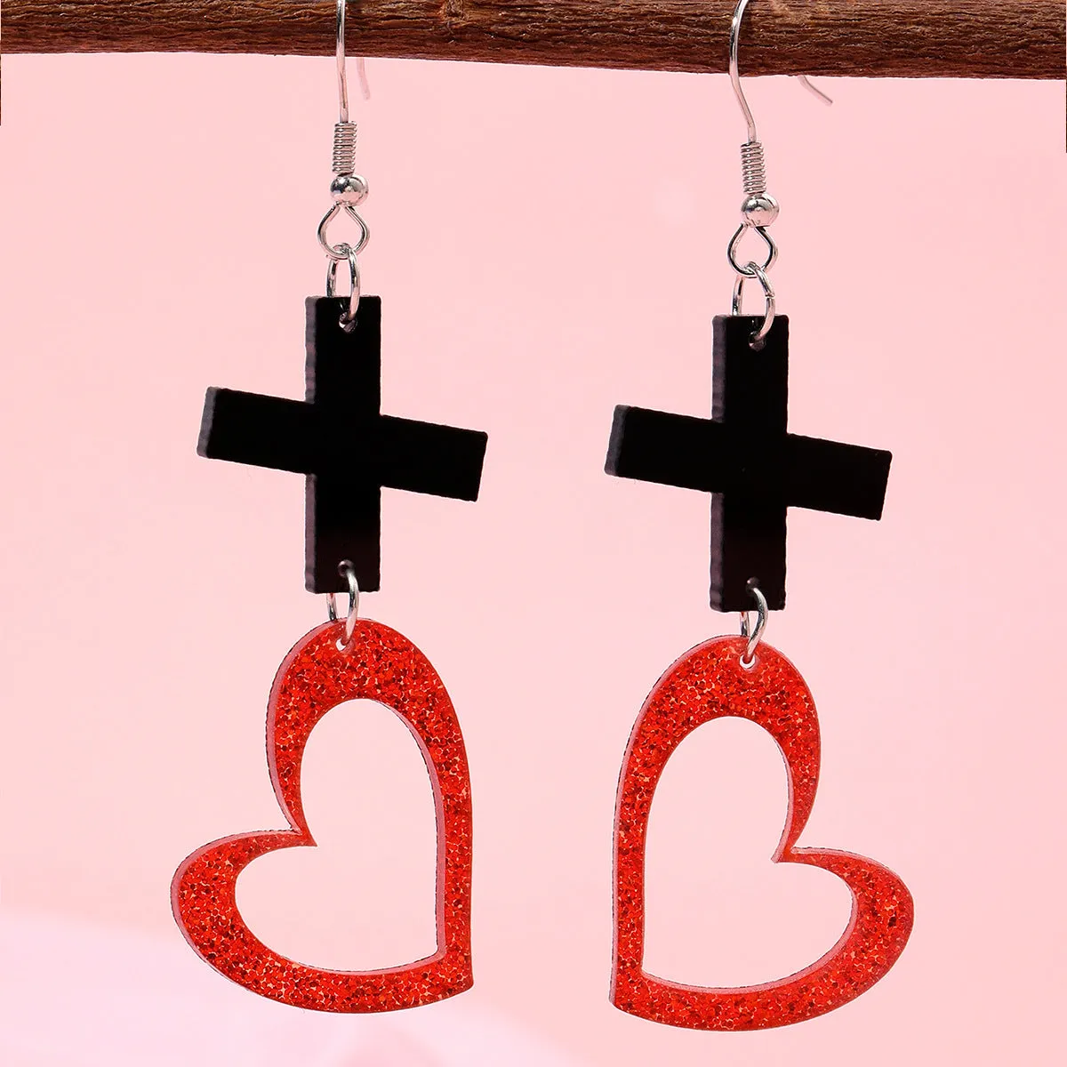 Wholesale Explosions Valentine's Day Series Earrings Bear ECG Envelope Acrylic Valentine's Day Earrings for Women
