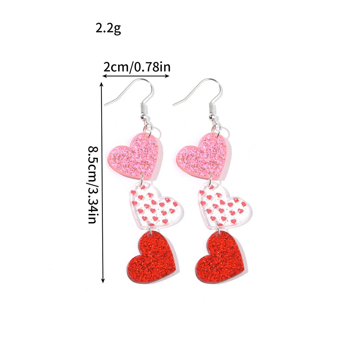 Wholesale Explosions Valentine's Day Series Earrings Bear ECG Envelope Acrylic Valentine's Day Earrings for Women