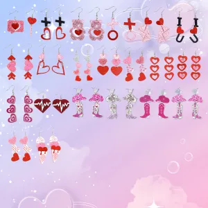 Wholesale Explosions Valentine's Day Series Earrings Bear ECG Envelope Acrylic Valentine's Day Earrings for Women