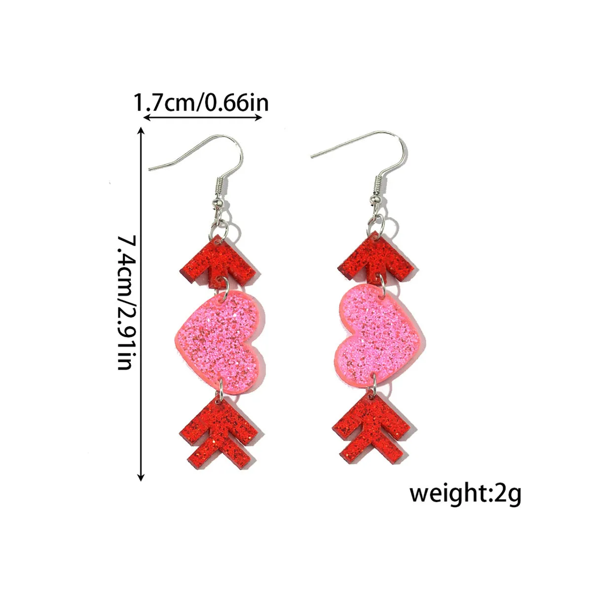 Wholesale Explosions Valentine's Day Series Earrings Bear ECG Envelope Acrylic Valentine's Day Earrings for Women