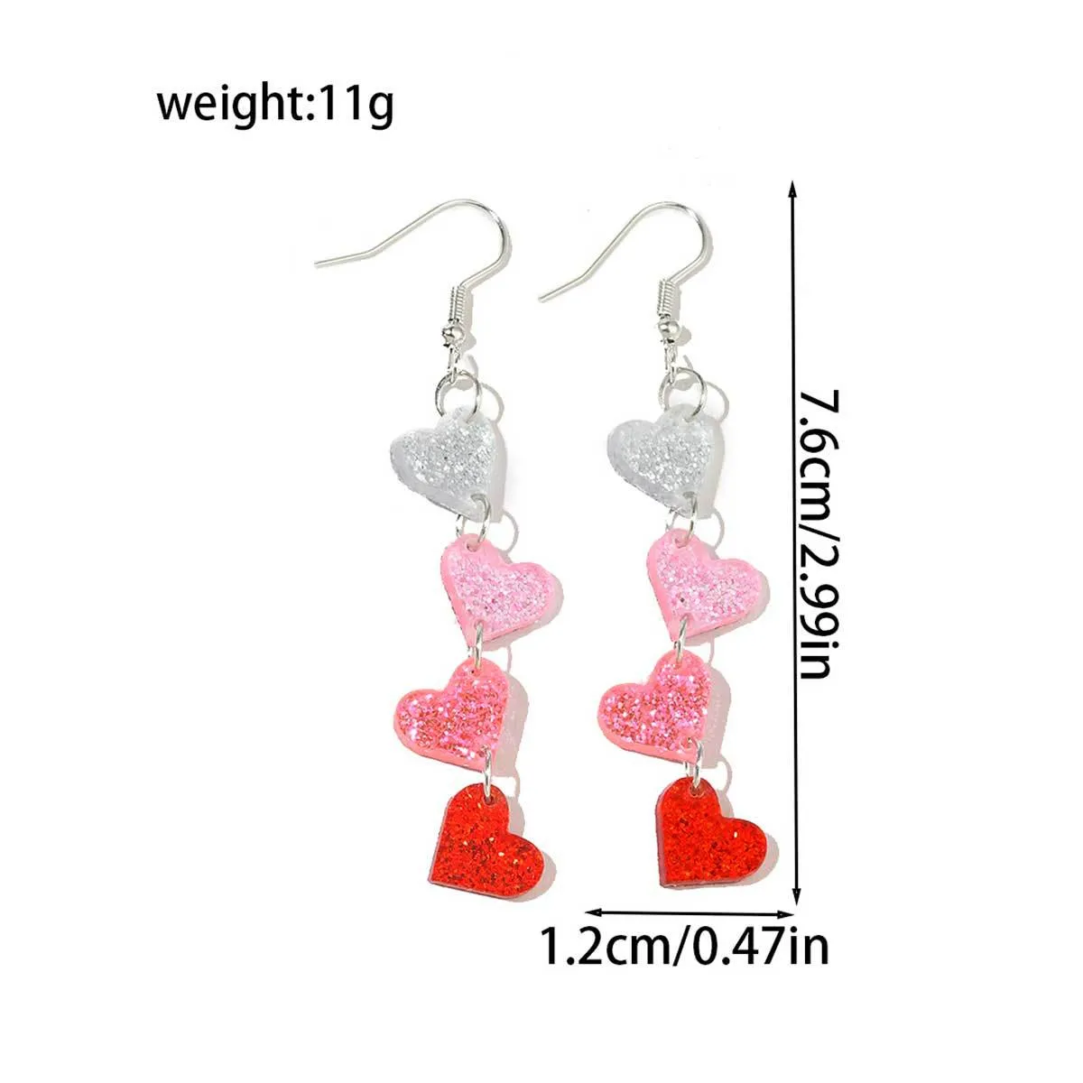 Wholesale Explosions Valentine's Day Series Earrings Bear ECG Envelope Acrylic Valentine's Day Earrings for Women