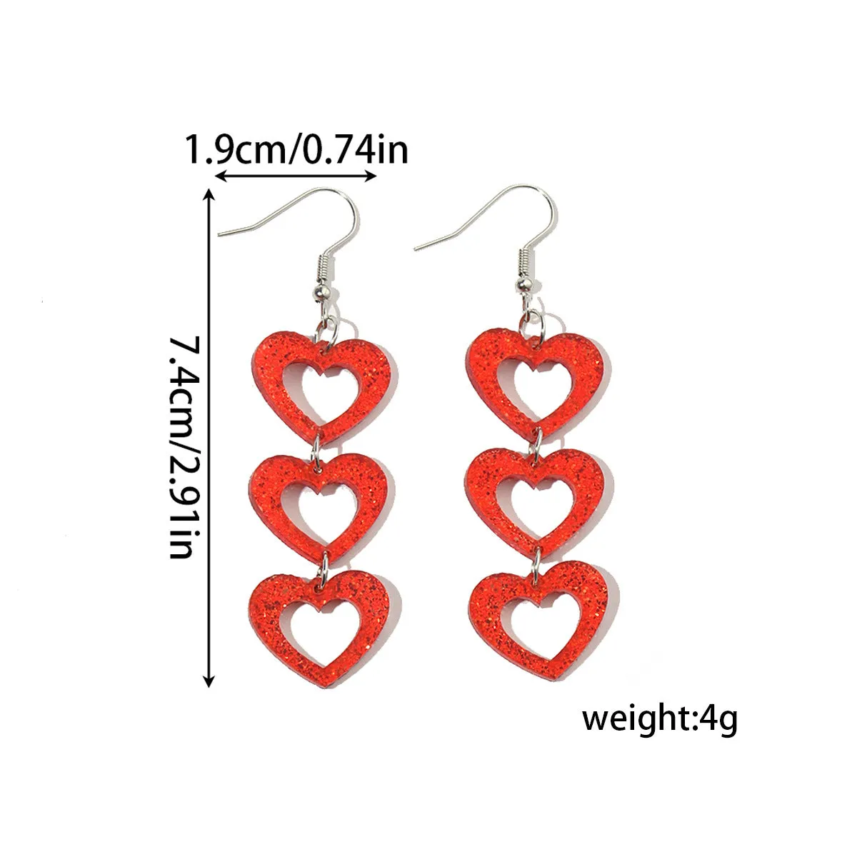 Wholesale Explosions Valentine's Day Series Earrings Bear ECG Envelope Acrylic Valentine's Day Earrings for Women