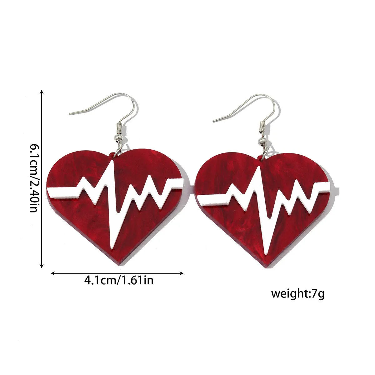 Wholesale Explosions Valentine's Day Series Earrings Bear ECG Envelope Acrylic Valentine's Day Earrings for Women