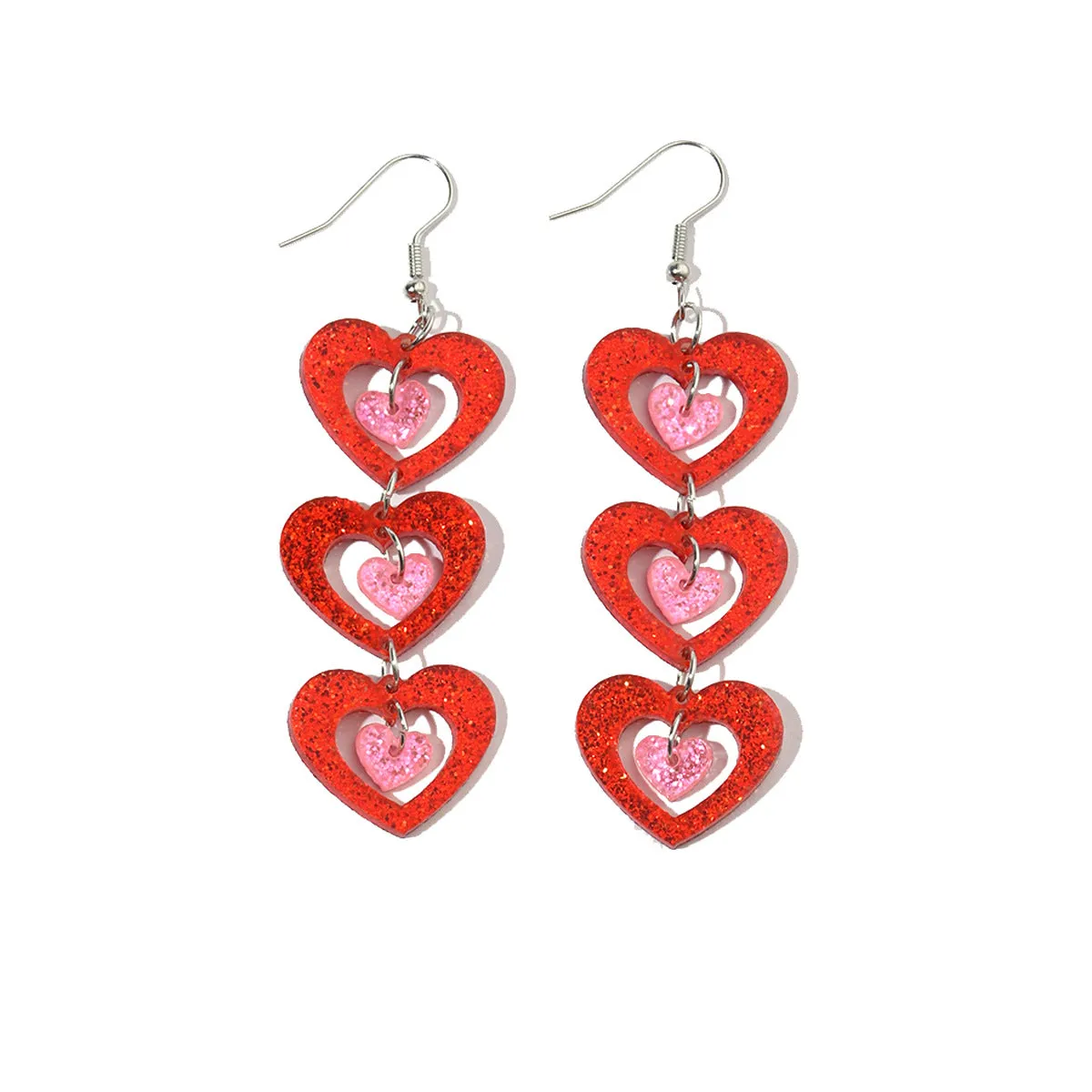 Wholesale Explosions Valentine's Day Series Earrings Bear ECG Envelope Acrylic Valentine's Day Earrings for Women