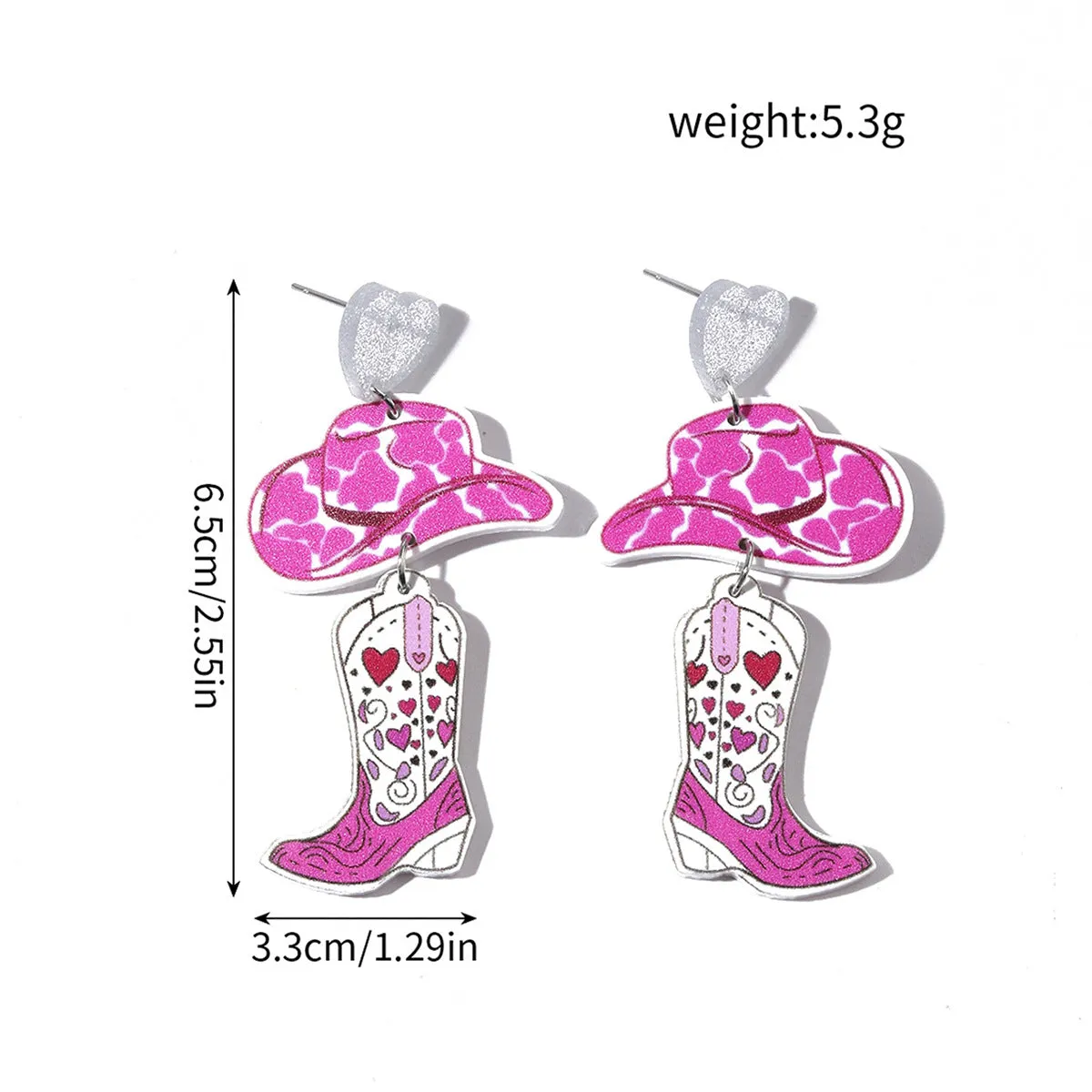 Wholesale Explosions Valentine's Day Series Earrings Bear ECG Envelope Acrylic Valentine's Day Earrings for Women