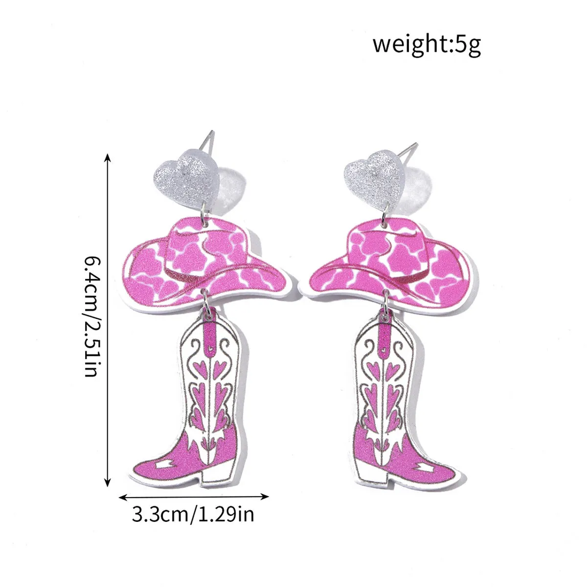 Wholesale Explosions Valentine's Day Series Earrings Bear ECG Envelope Acrylic Valentine's Day Earrings for Women